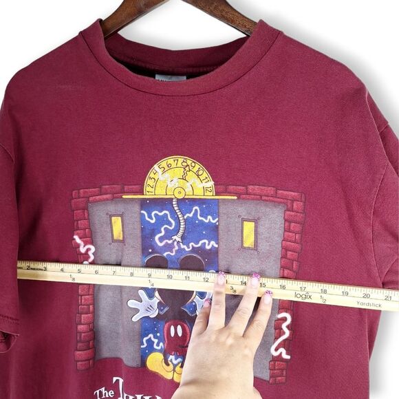 Vintage Maroon Disney Mickey Mouse Twilight Zone of Terror Tee T-Shirt Top Sz XL - Picture 11 of 14